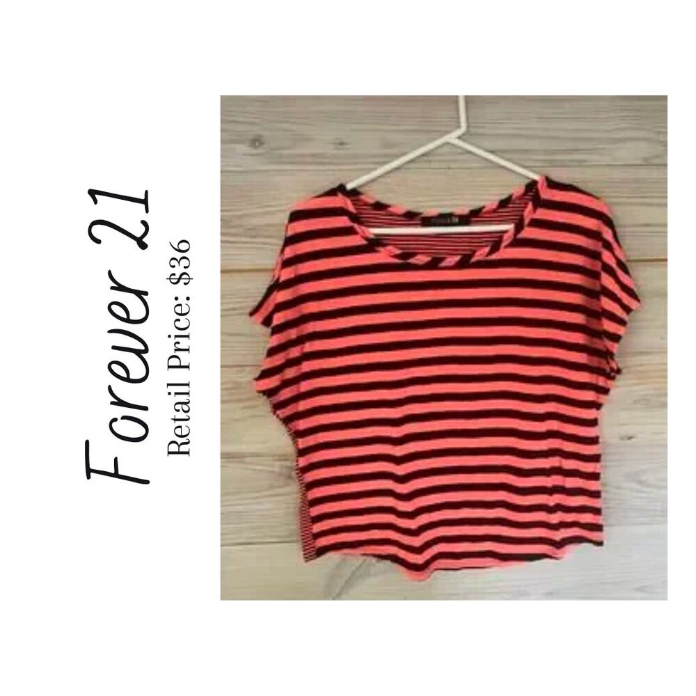 Forever 21 Summer Brights Cropped Stripe Tee